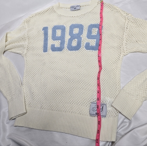TAYLOR SWIFT 1989 Taylor's Version open knit cream unisex sweater M - Picture 11 of 12